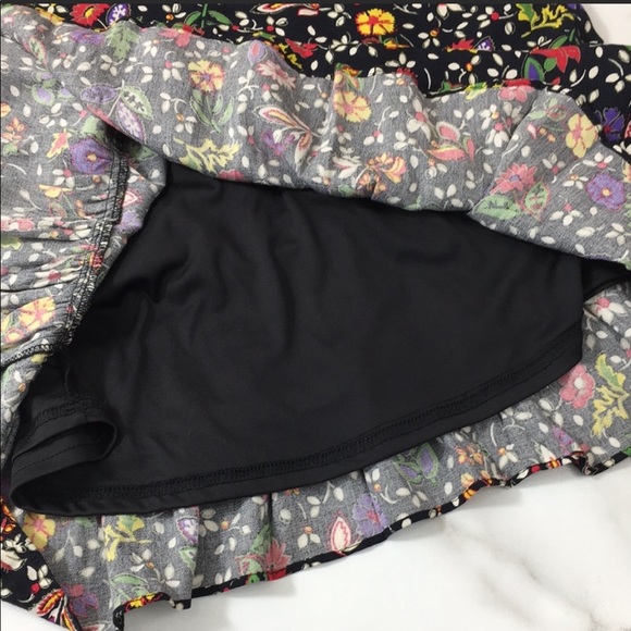 Zara Trafaluc Black Floral Long Sleeve Mini Dress - Picture 4 of 9